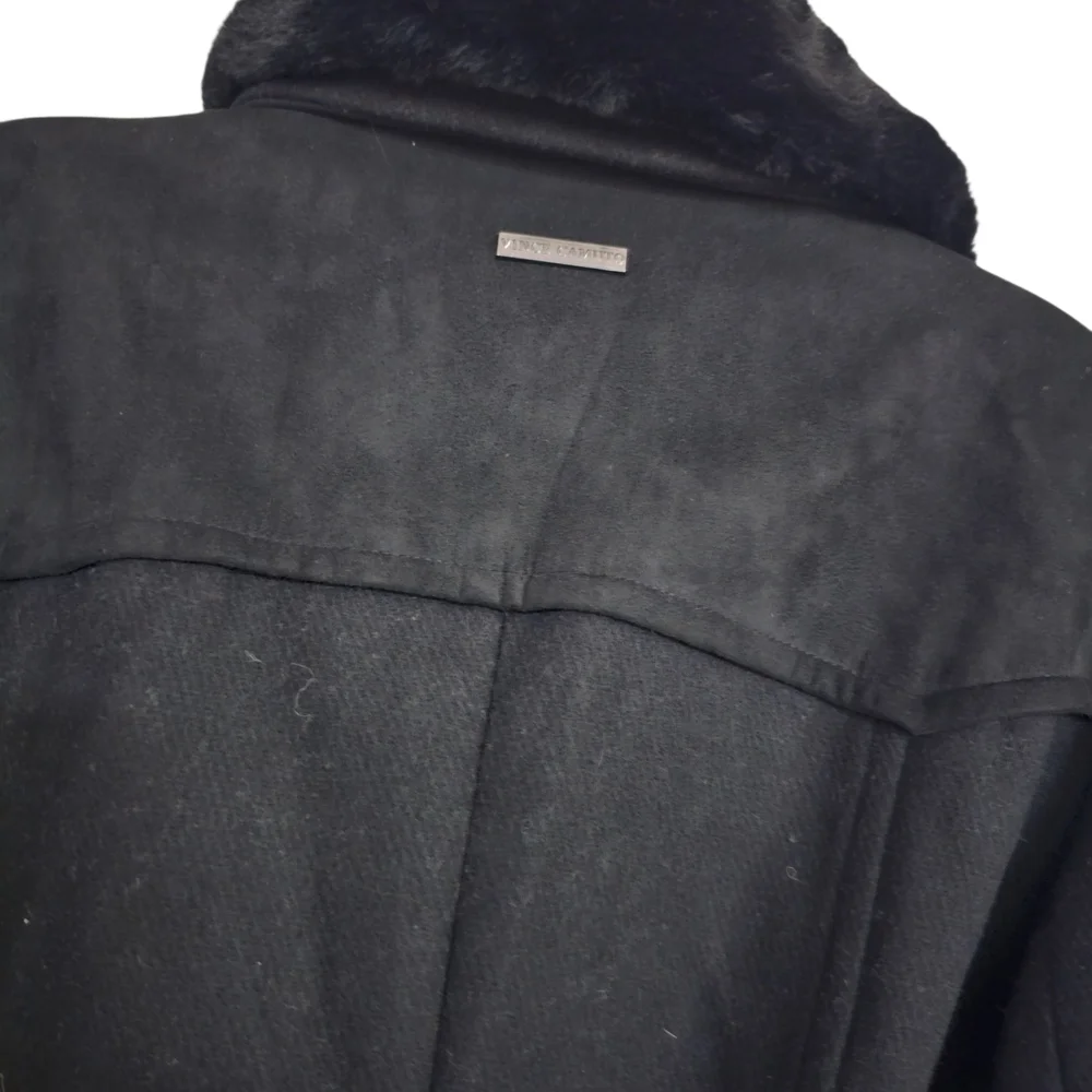 Vince Camuto Black Faux Fur Collar  Coat - Picture 5 of 8